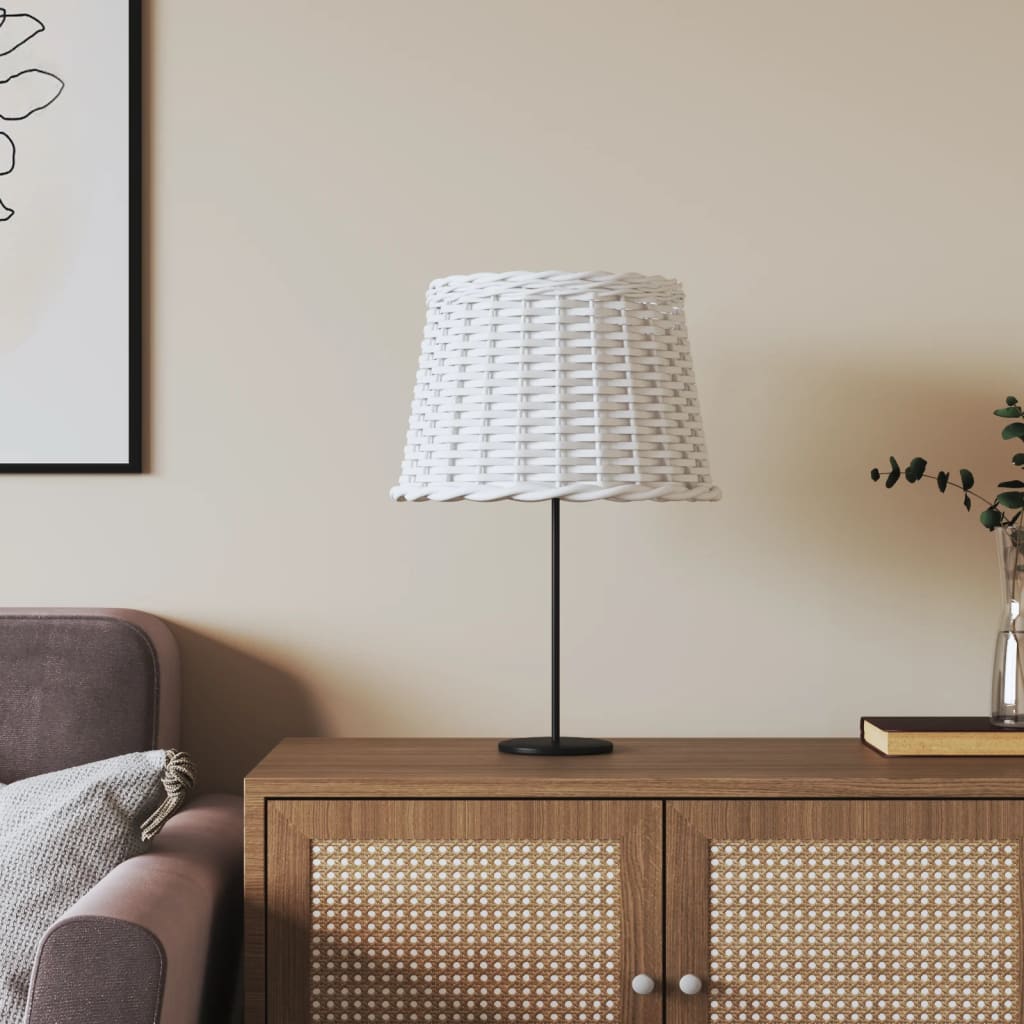 Lamp Shade White 40x26 cm Wicker - Decor Base
