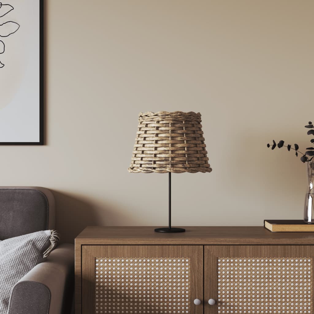Lamp Shade Brown 20x15cm Wicker - Merkel Designers