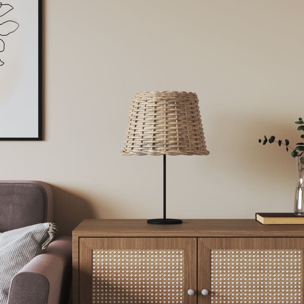 Lamp Shade Brown 30x20cm Wicker - R and M Furniture
