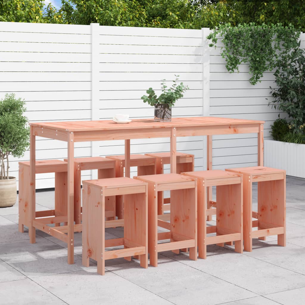 9 Piece Garden Bar Set Solid Wood Douglas - Casper Homes
