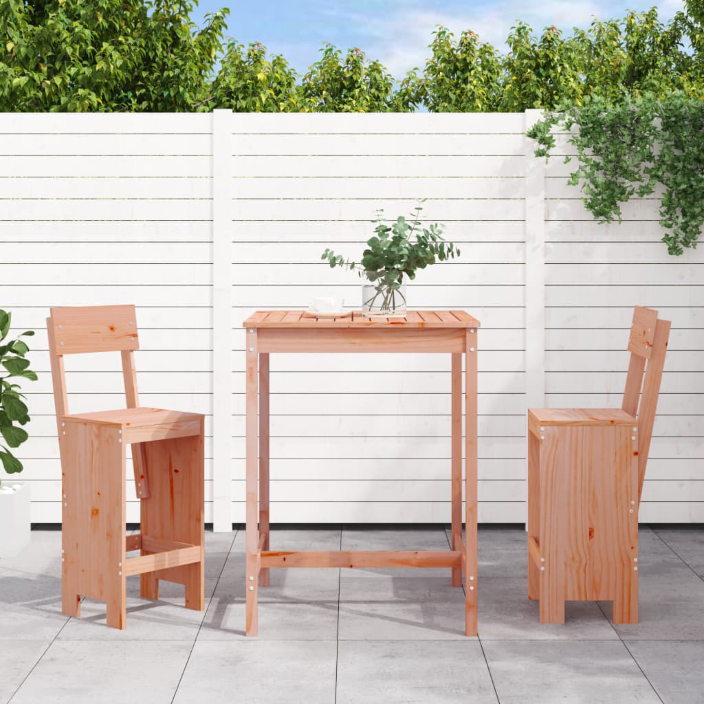 3 Piece Garden Bar Set Solid Wood Douglas - Merlin Deals