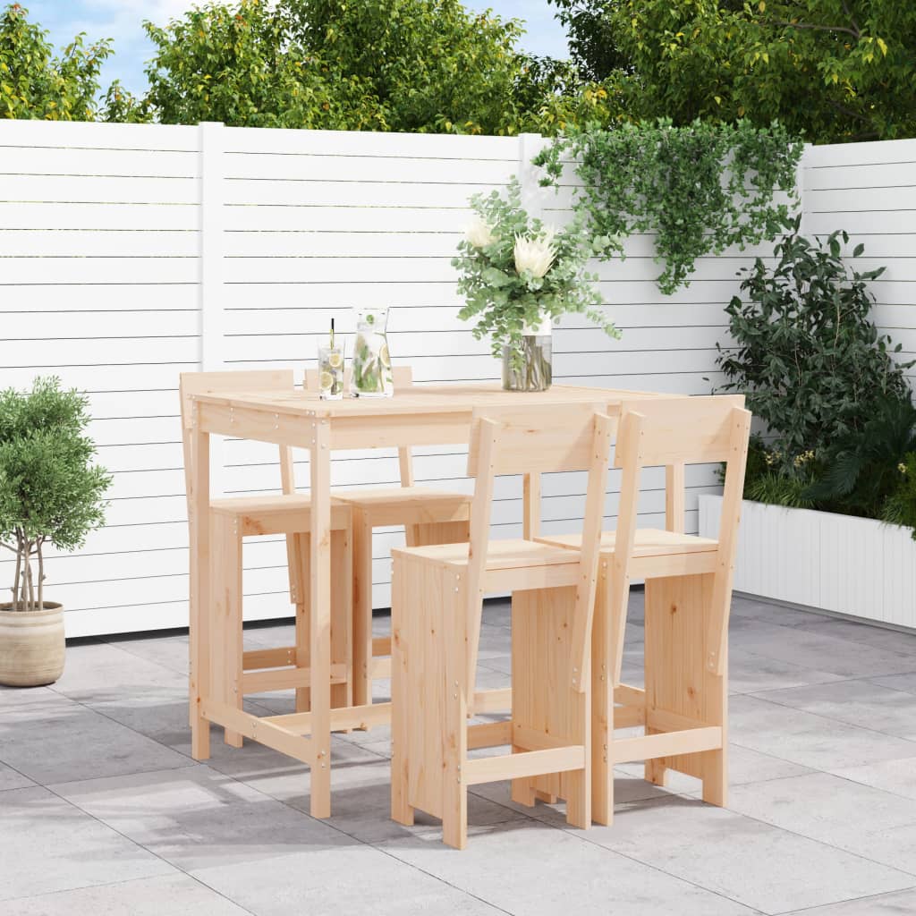 5 Piece Garden Bar Set Solid Wood Pine - Casper Homes