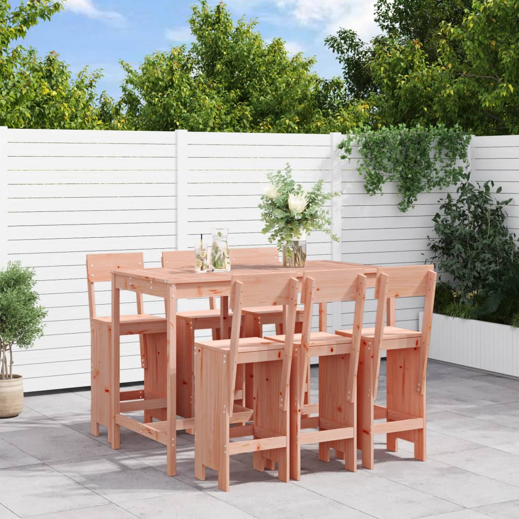 7 Piece Garden Bar Set Solid Wood Douglas - The Home Maker
