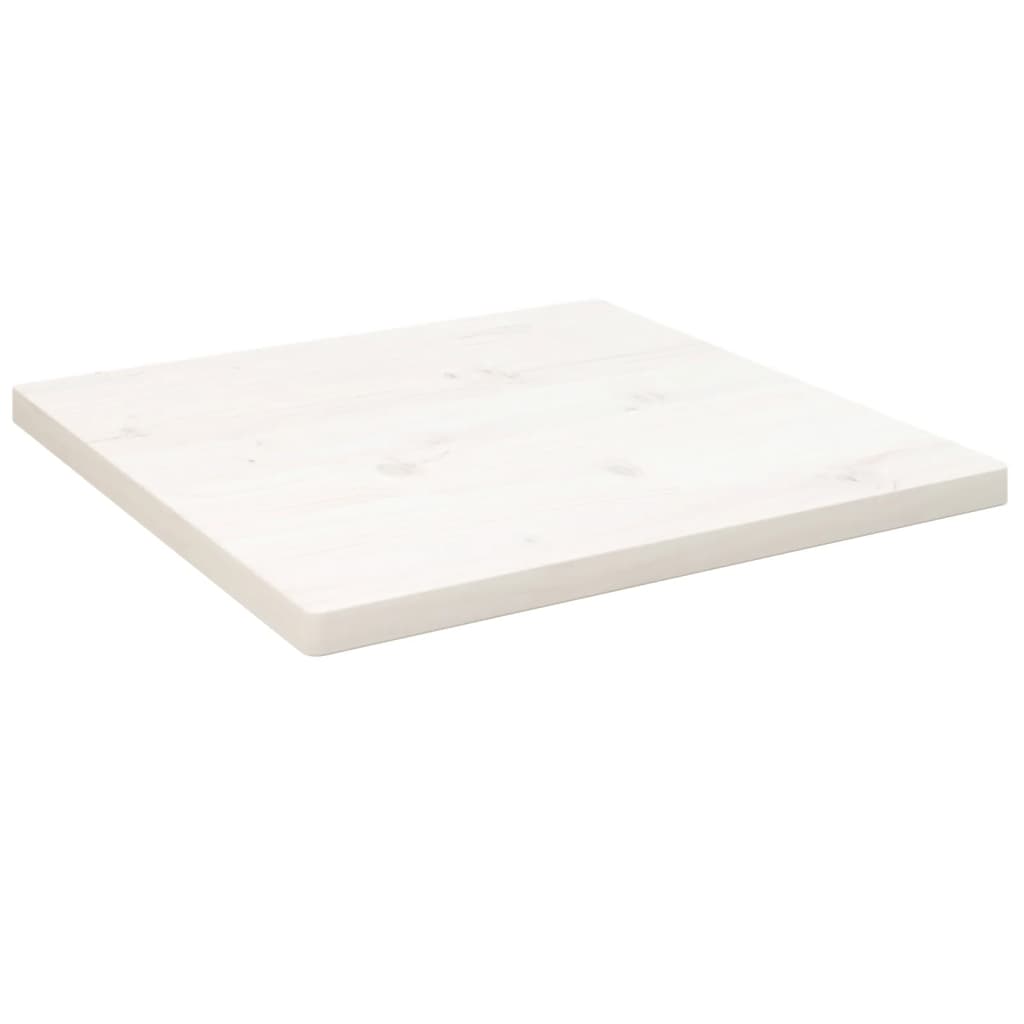 Table Top White 60x60x2.5cm Solid Wood Pine Square - Casper Homes