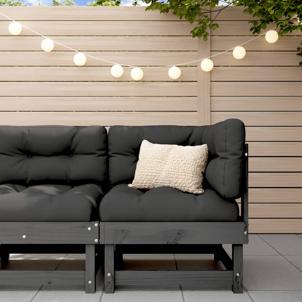 Garden Corner Sofa Grey Solid Wood Pine - Brittle & Co