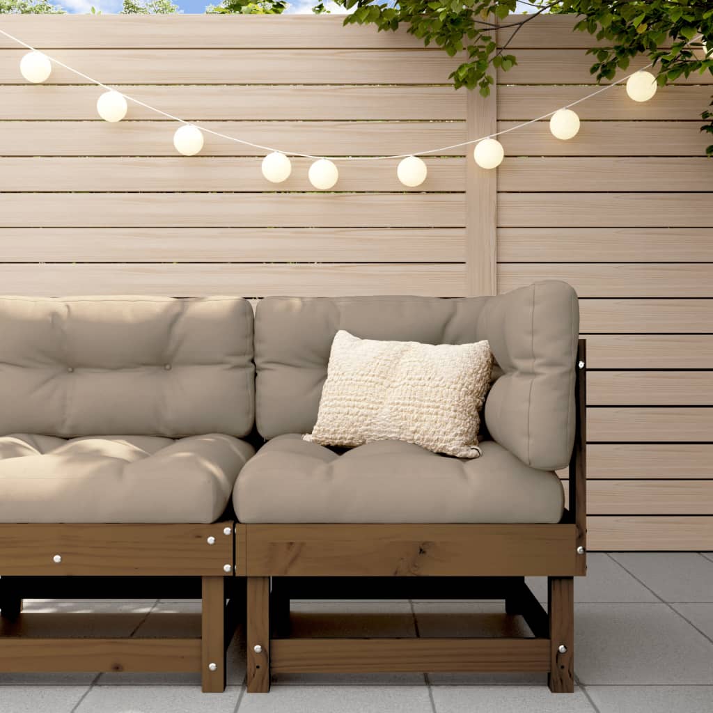 Garden Corner Sofa Honey Brown Solid Wood Pine - Sid & Sam