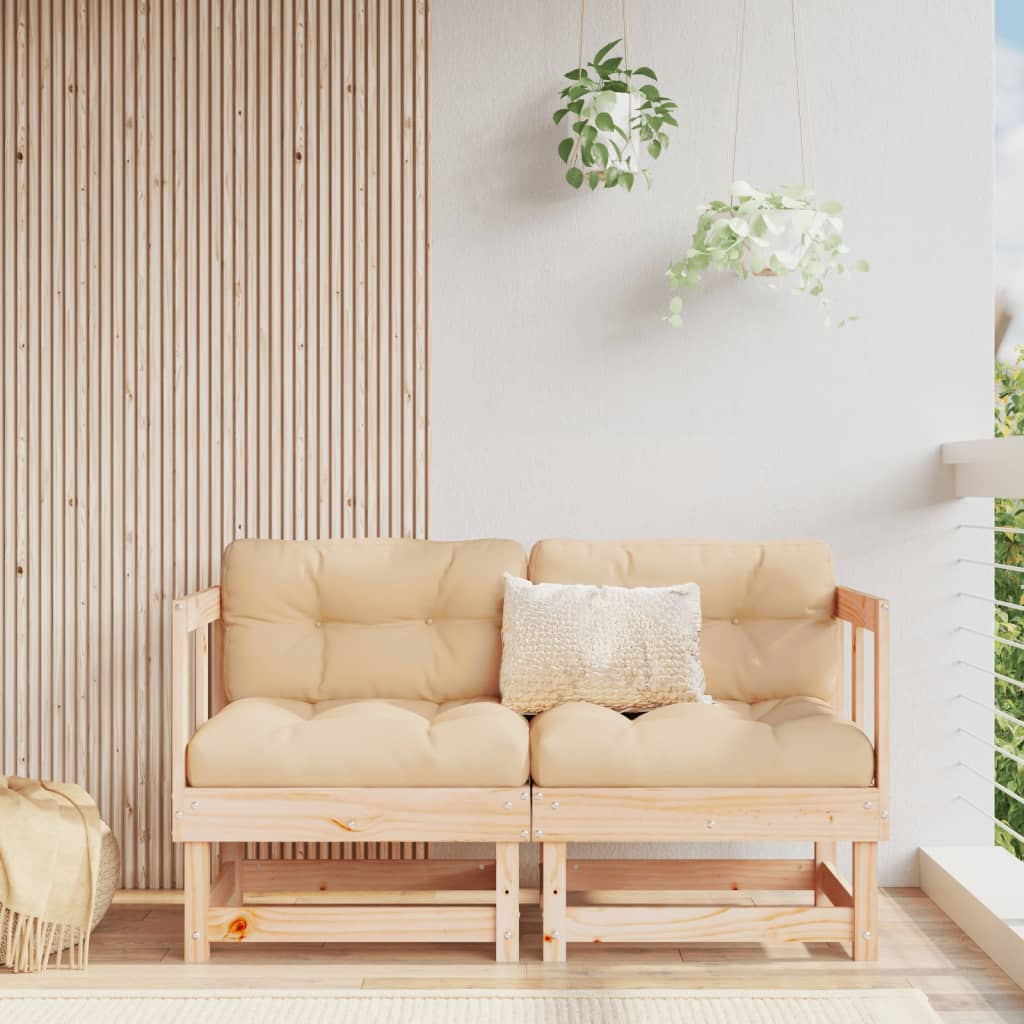 Garden Corner Sofas 2 pcs Solid Wood Pine - Tyrell & Tyrell