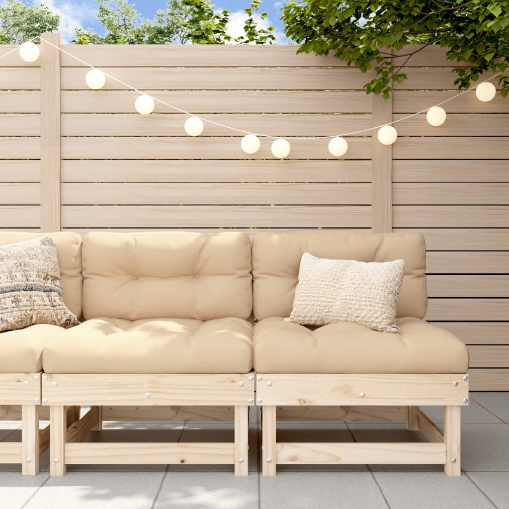 Garden Middle Sofas 2 pcs Solid Wood Pine - Discount Dealers