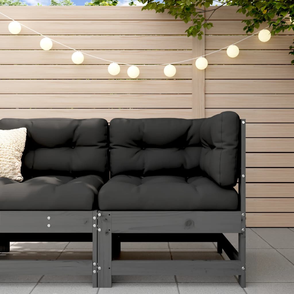 Garden Corner Sofa Grey Solid Wood Pine - The Home Maker