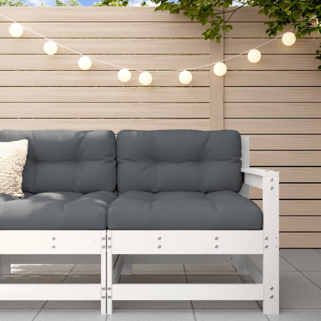 Garden Corner Sofa White Solid Wood Pine - Merkel Designers