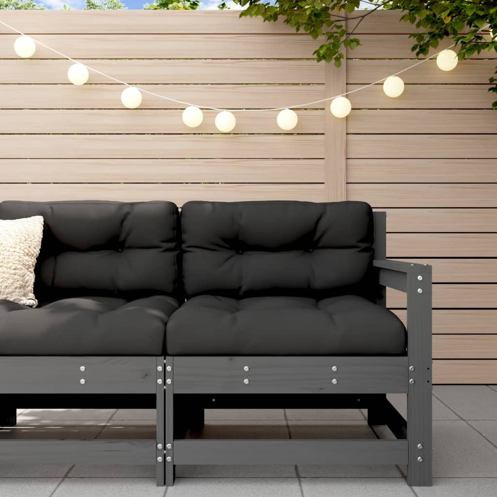 Garden Corner Sofa Grey Solid Wood Pine - Tyrell & Tyrell