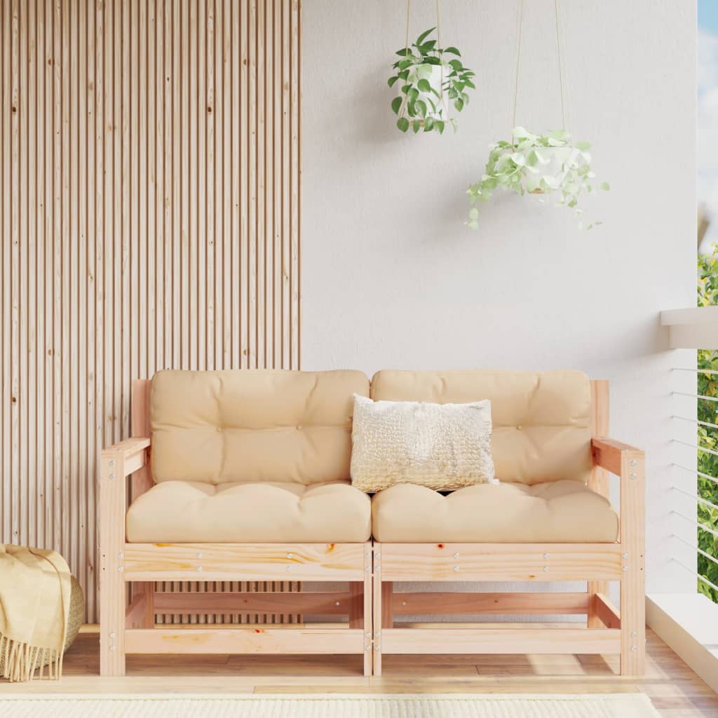 Garden Corner Sofas 2 pcs Solid Wood Pine - Casper Homes