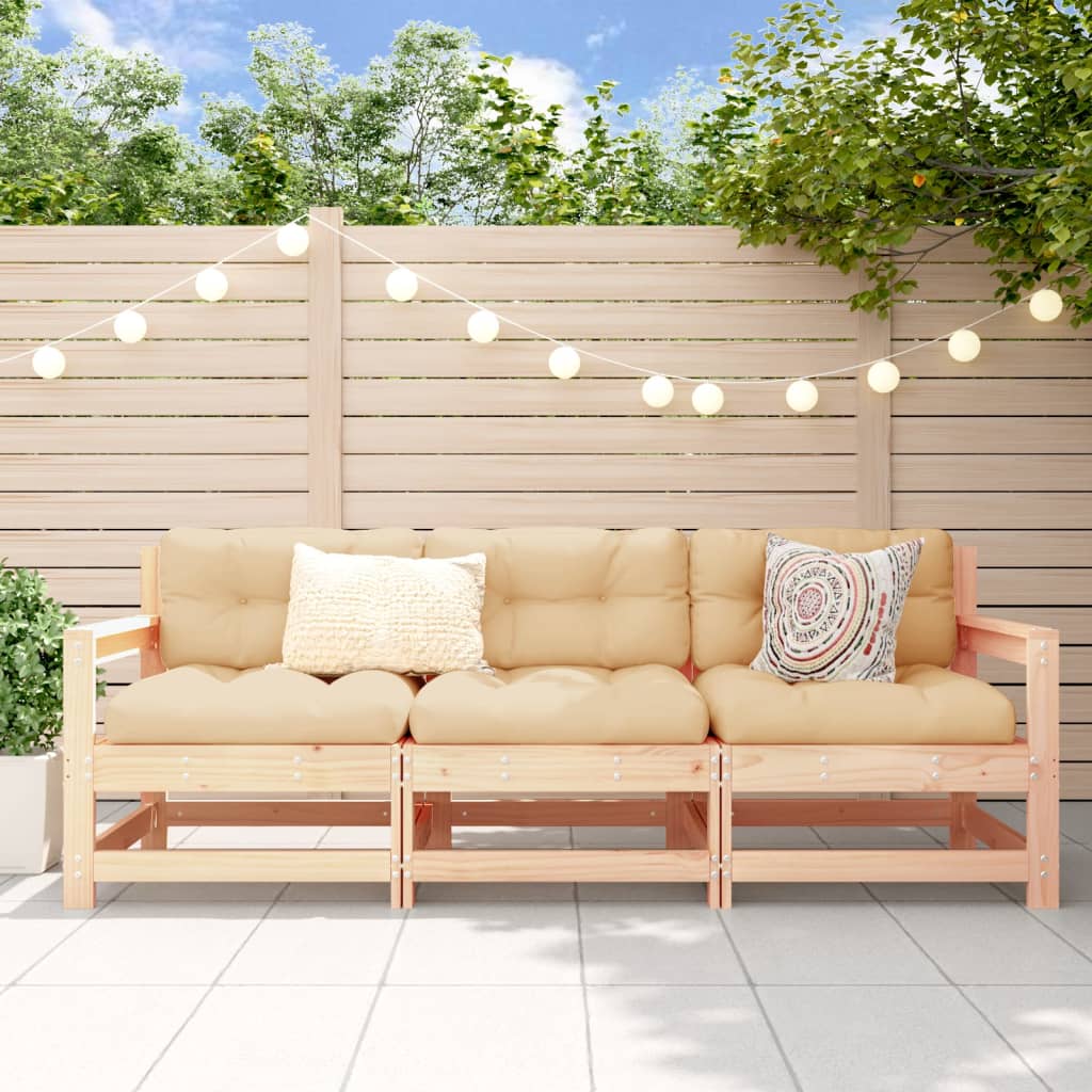 3 Piece Garden Lounge Set Solid Wood Pine - Casper Homes
