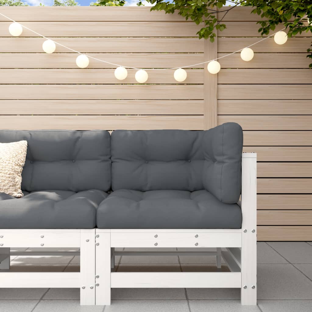 Garden Corner Sofa White Solid Wood Pine - The Home Maker