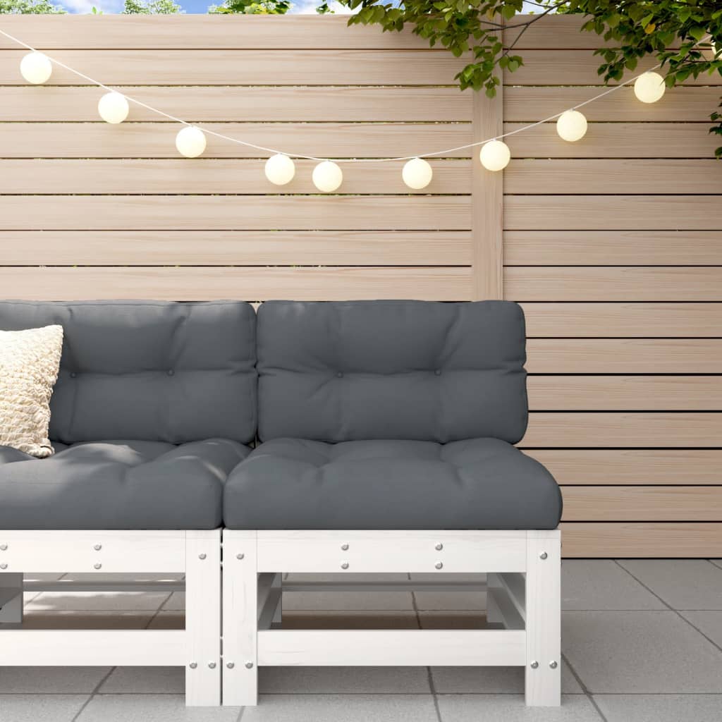 Garden Middle Sofa White Solid Wood Pine - Merkel Designers