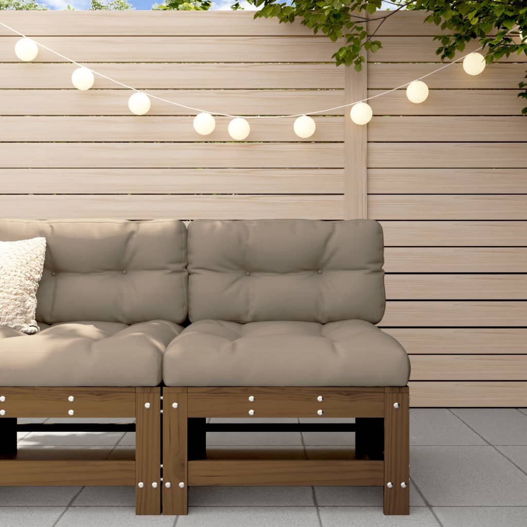 Garden Middle Sofa Honey Brown Solid Wood Pine - Discount Dealers