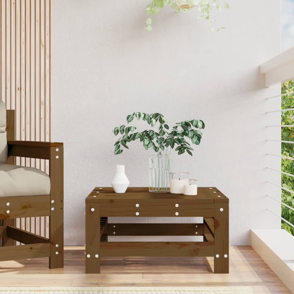 Garden Footstool Honey Brown Solid Wood Pine - Casper Homes