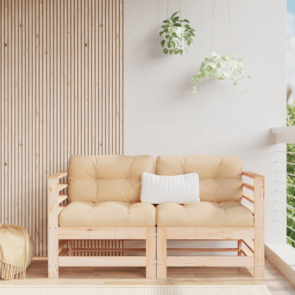 Garden Corner Sofas 2 pcs Solid Wood Pine - Tyrell & Tyrell