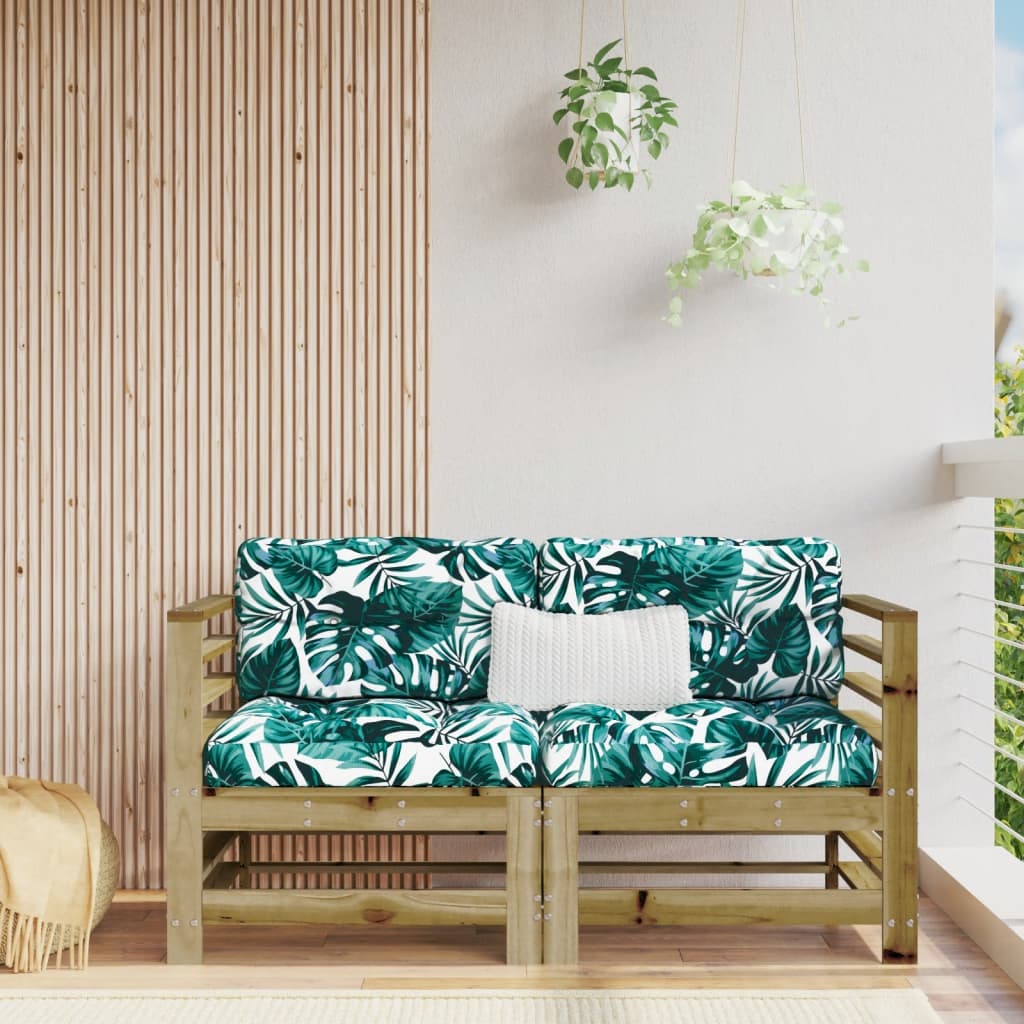 Garden Corner Sofas 2 pcs Impregnated Wood Pine - Merlin Deals