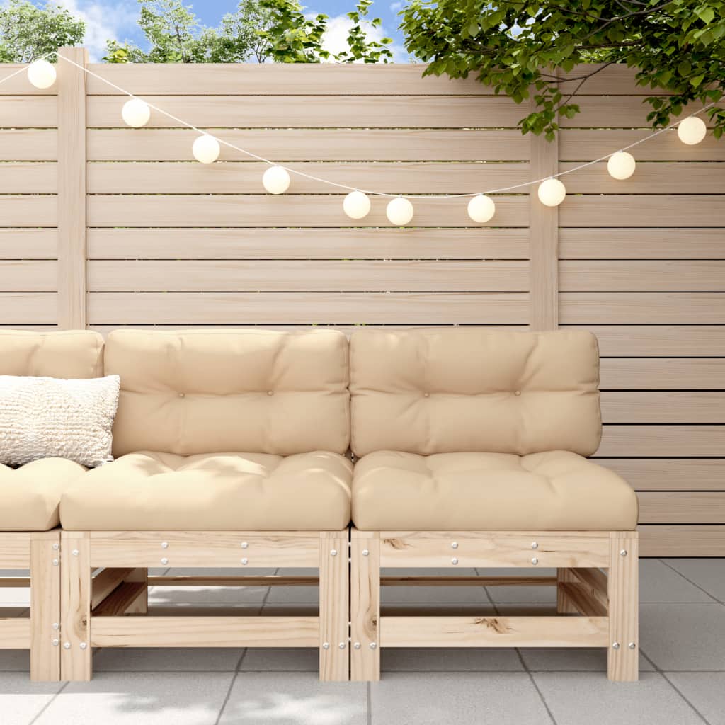 Garden Middle Sofas 2 pcs Solid Wood Pine - Tyrell & Tyrell