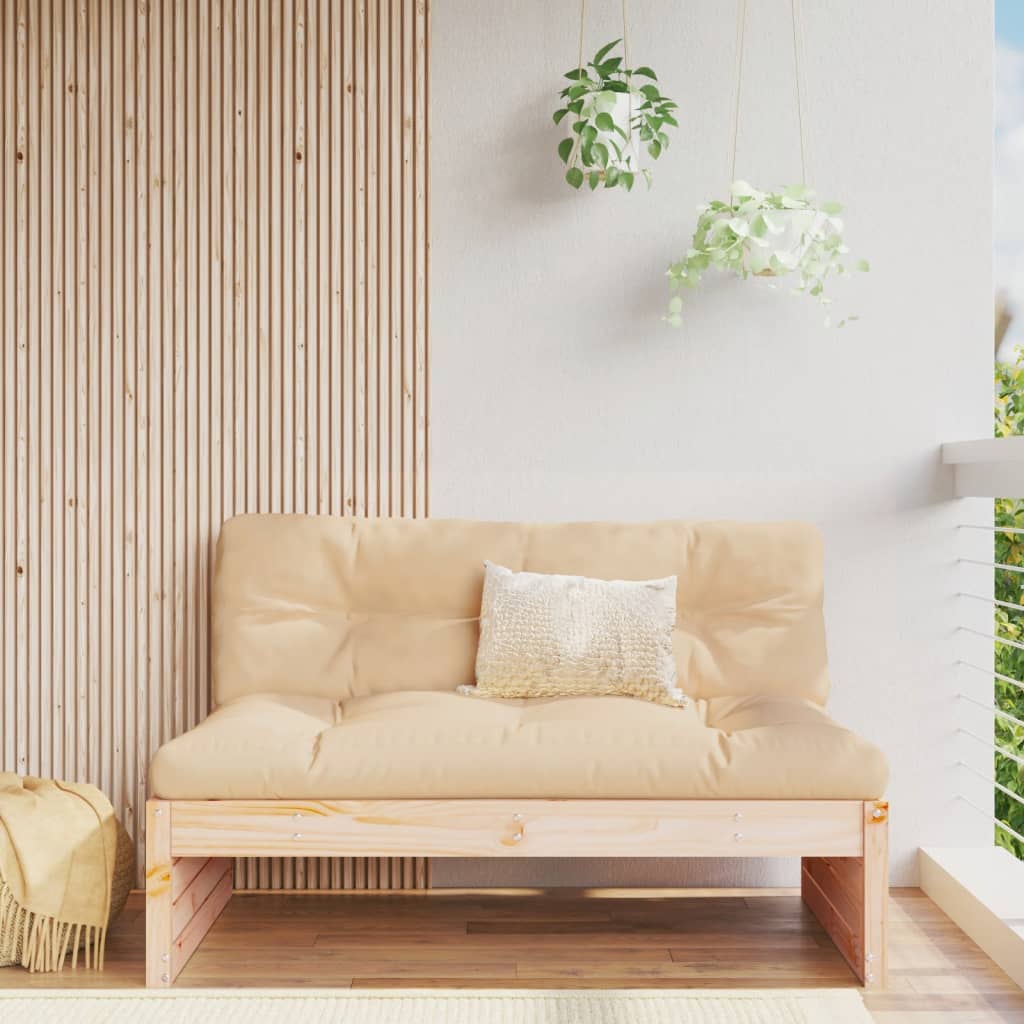 Garden Middle Sofa 120x80 cm Solid Wood Pine - Direct Imports