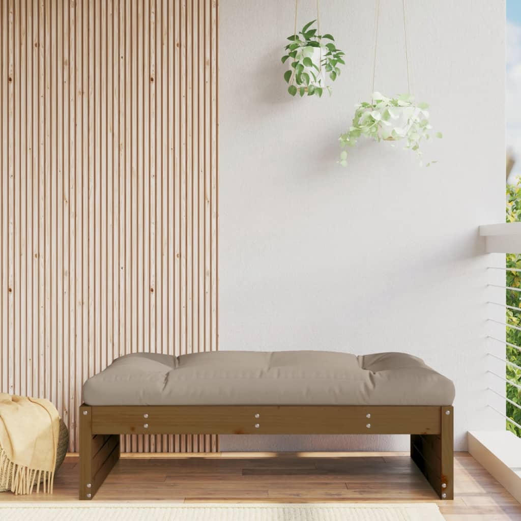 Garden Footstool Honey Brown 120x80 cm Solid Wood Pine - Brittle & Co