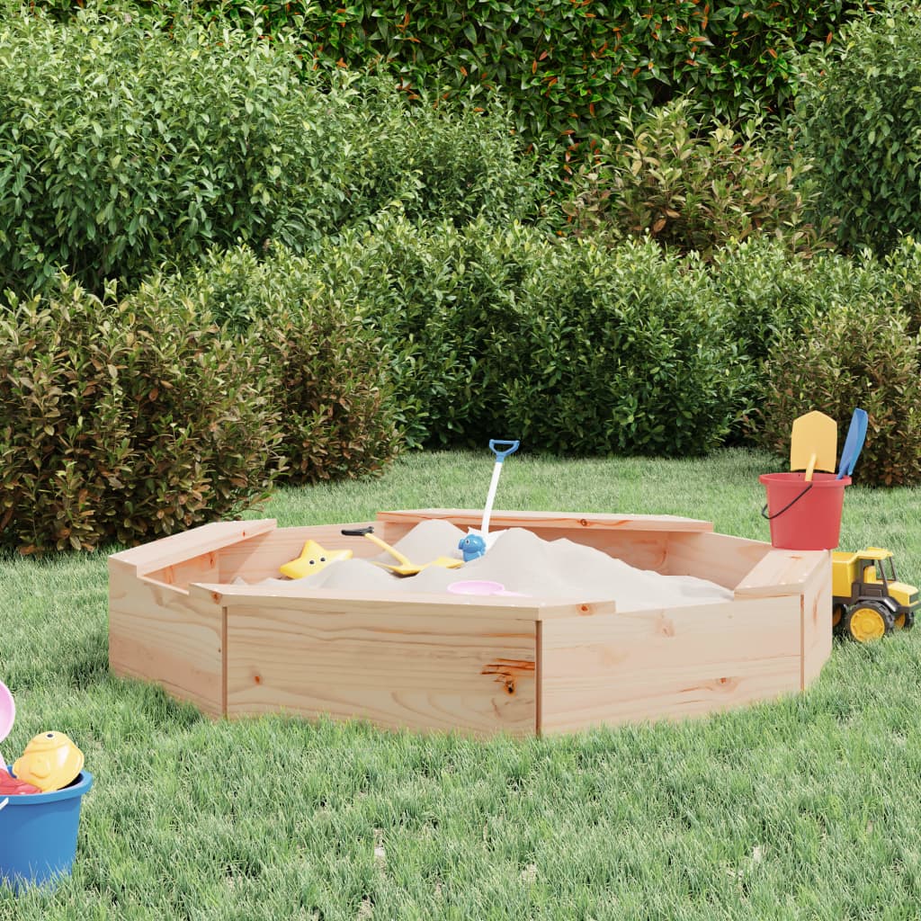 Sandbox with Seats Octagon Solid Wood Pine - Millennium Furniture