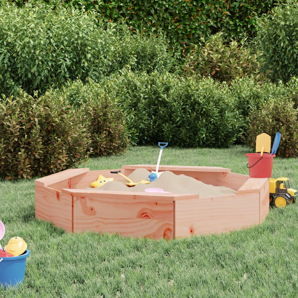 Sandbox with Seats Octagon Solid Wood Douglas - Direct Imports