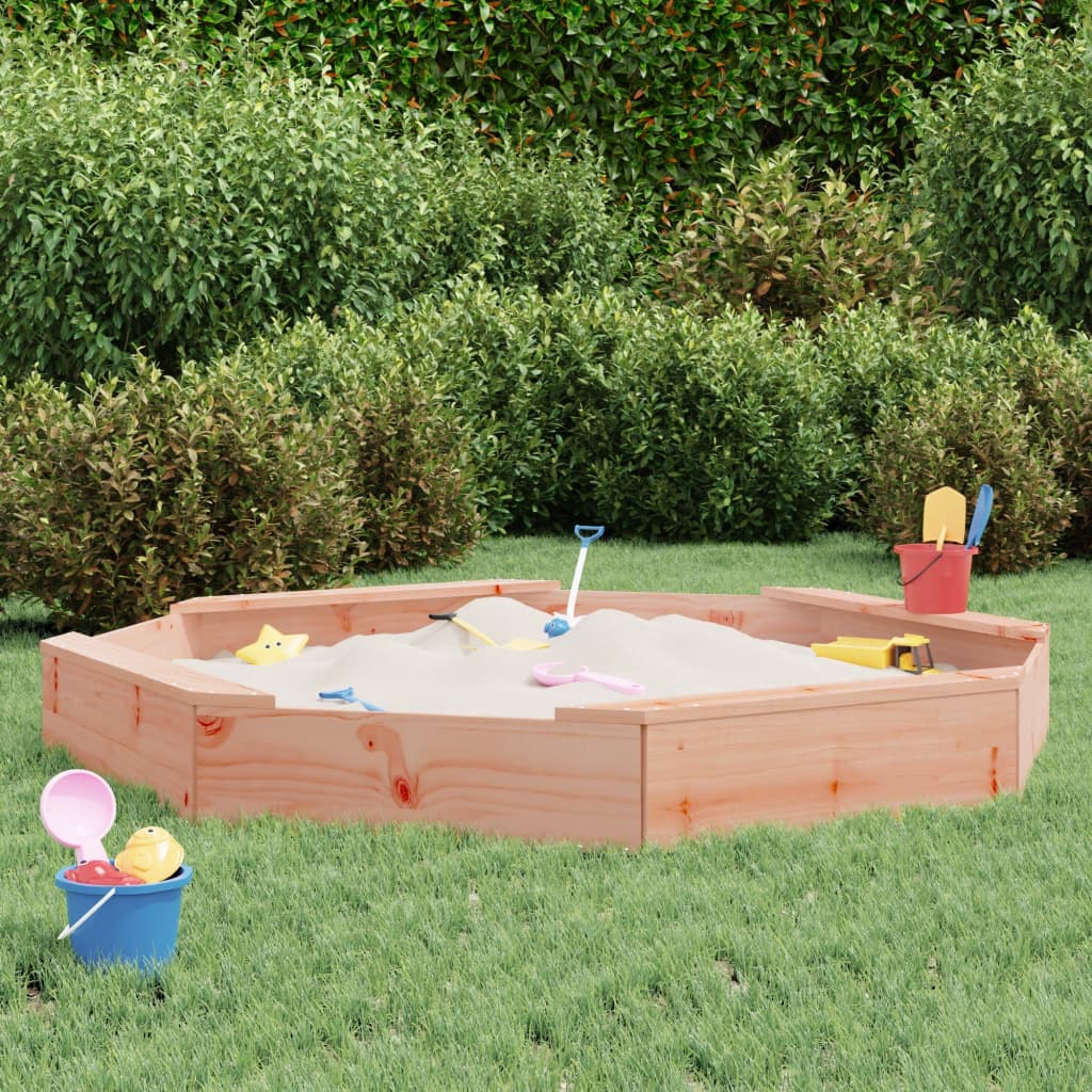 Sandbox with Seats Octagon Solid Wood Douglas - Direct Imports