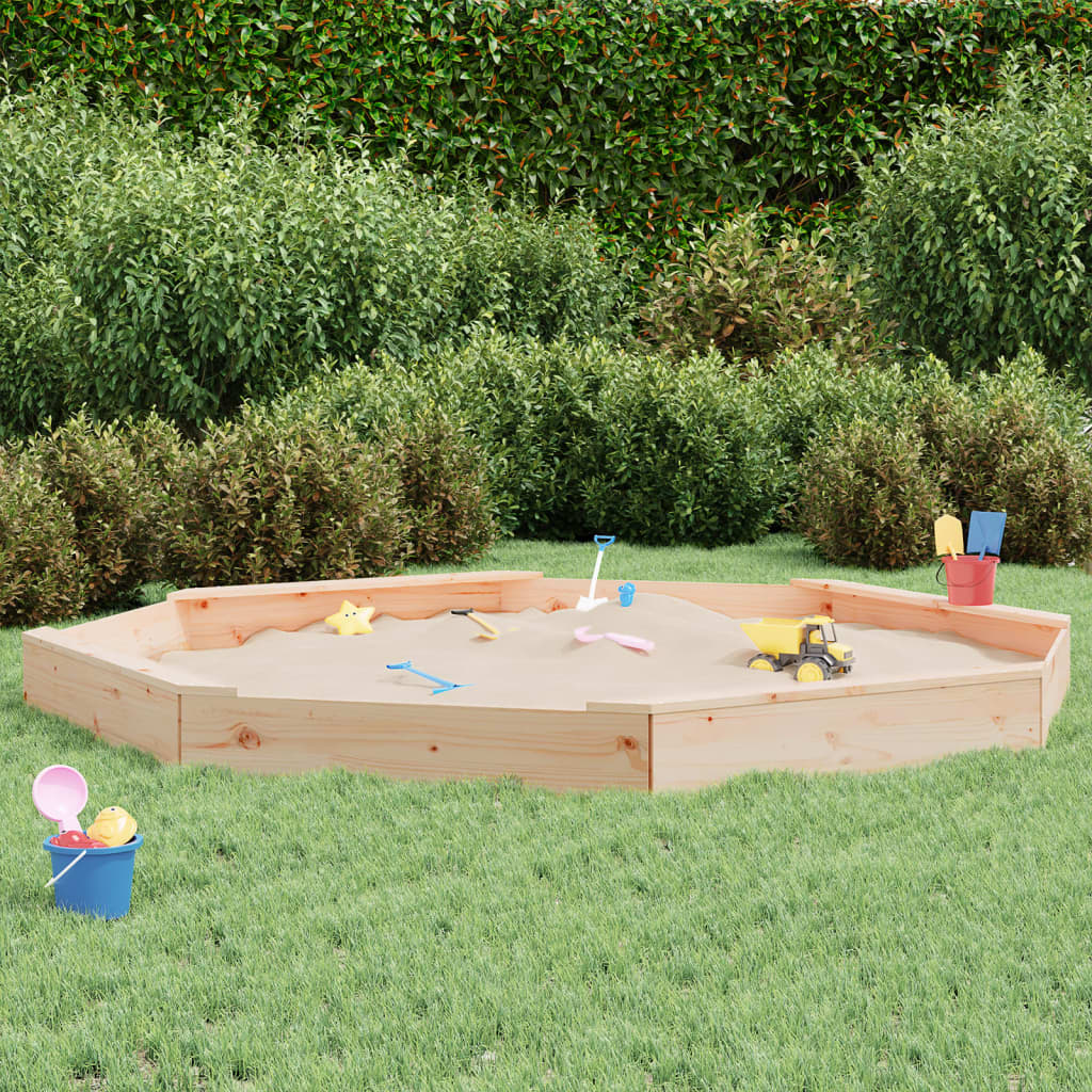 Sandbox with Seats Octagon Solid Wood Pine - Direct Imports