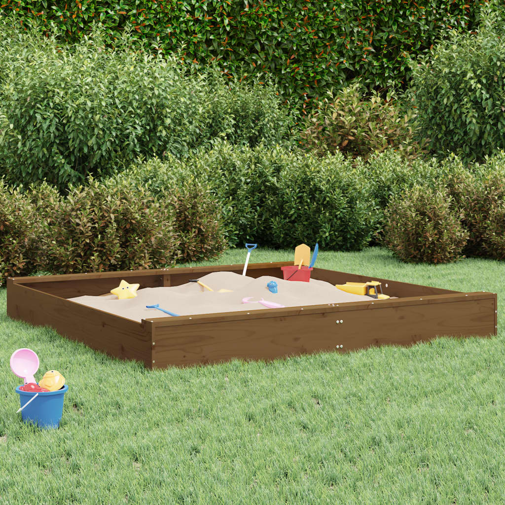 Sandbox with Seats Honey Brown Square Solid Wood Pine - Millennium Furniture