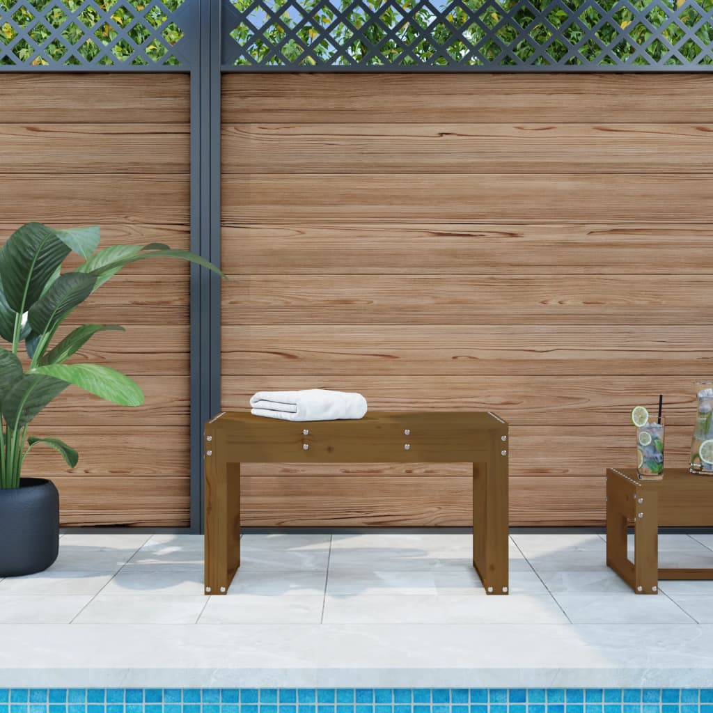 Garden Bench Honey Brown 80x38x45 cm Solid Wood Pine - R and M Furniture