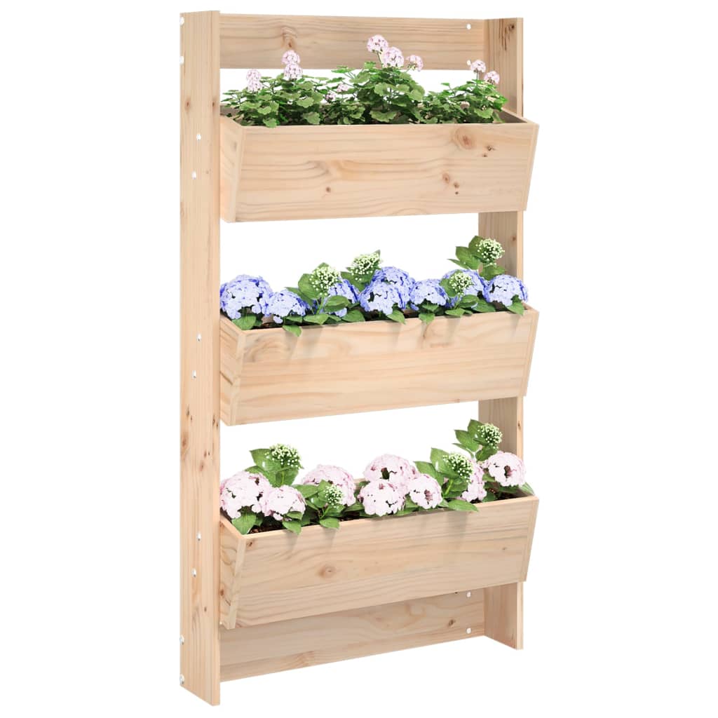 Wall Planter 3-Tier 60x18.5x110 cm Solid Wood Pine - Merlin Deals