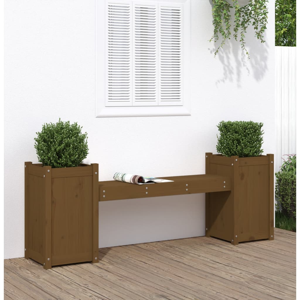 Planter Bench Honey Brown 180x36x63 cm Solid Wood Pine - R and M Furniture