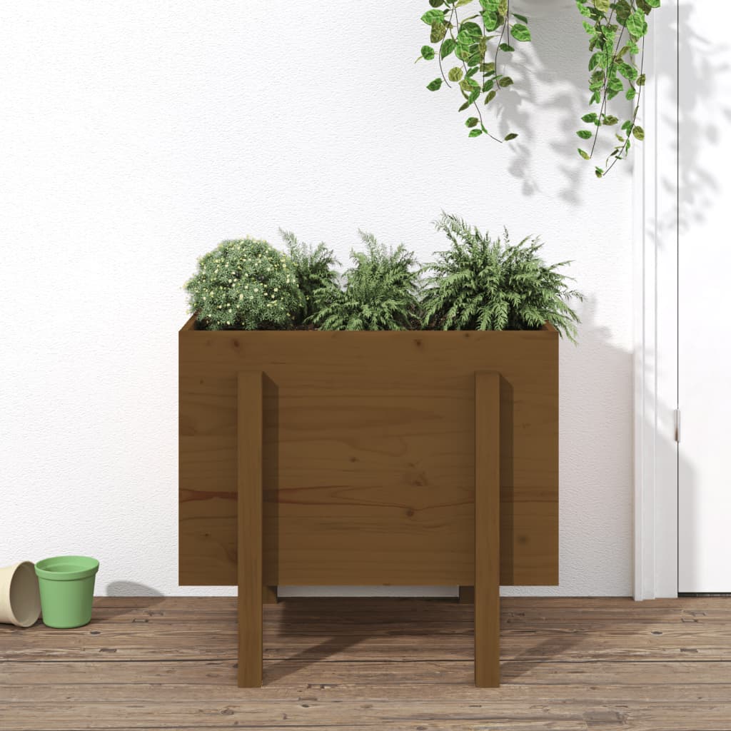 Garden Planter Honey Brown 62x50x57 cm Solid Wood Pine - Millennium Furniture