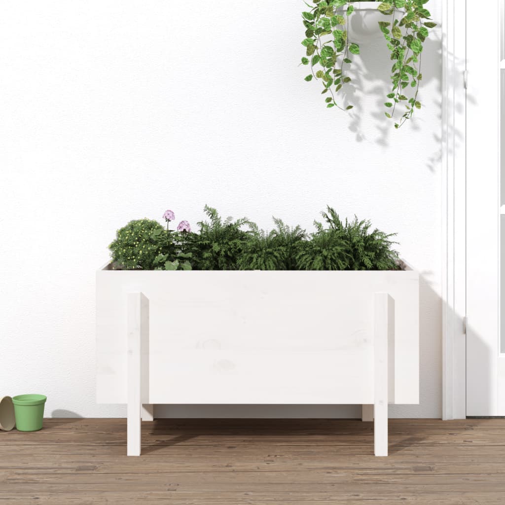 Garden Raised Bed White 101x50x57 cm Solid Wood Pine - Tyrell & Tyrell