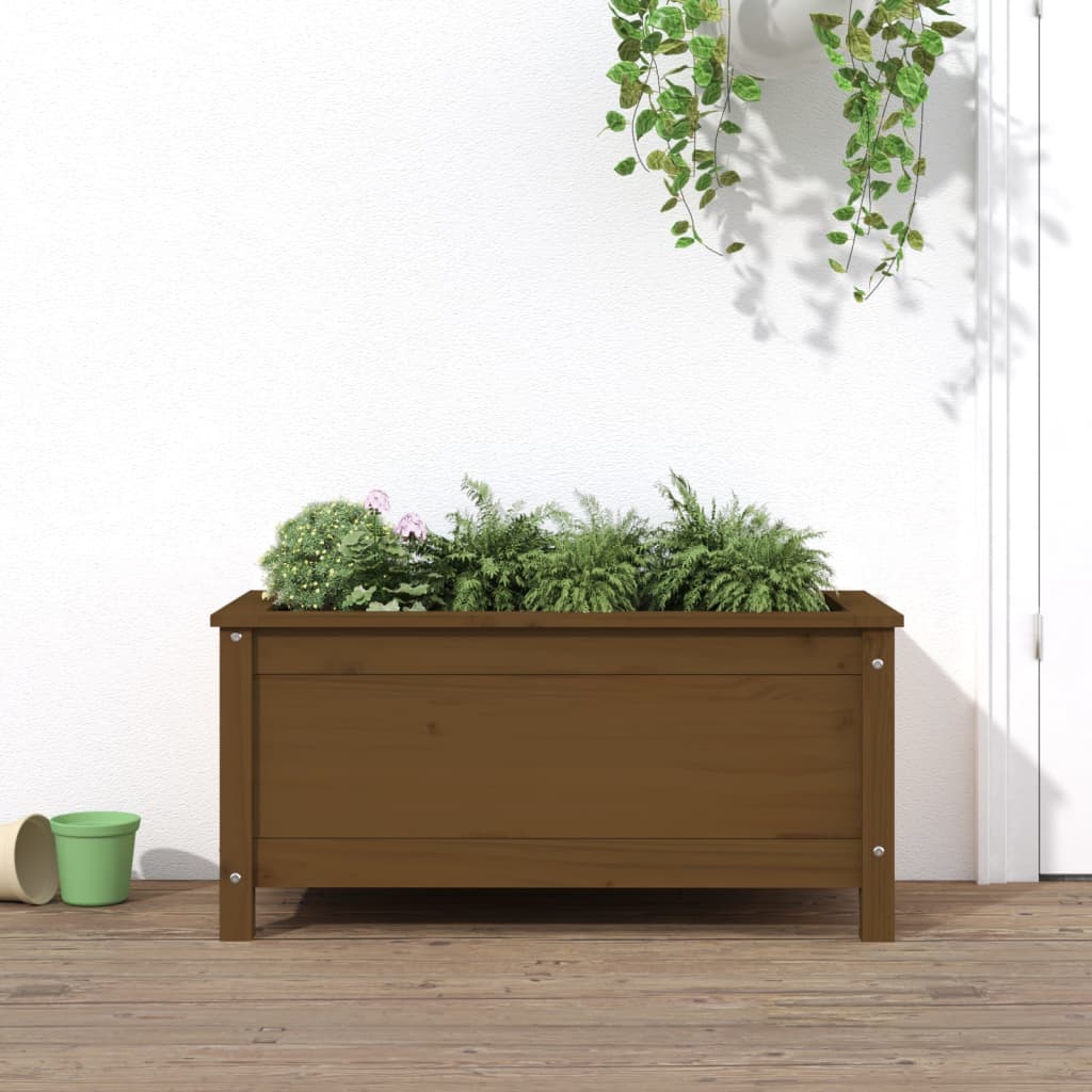 Garden Planter Honey Brown 82.5x40x39 cm Solid Wood Pine - R and M Furniture