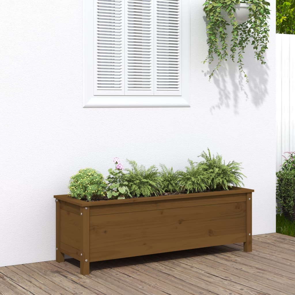 Garden Raised Bed Honey Brown 119.5x40x39 cm Solid Wood Pine - Tyrell & Tyrell