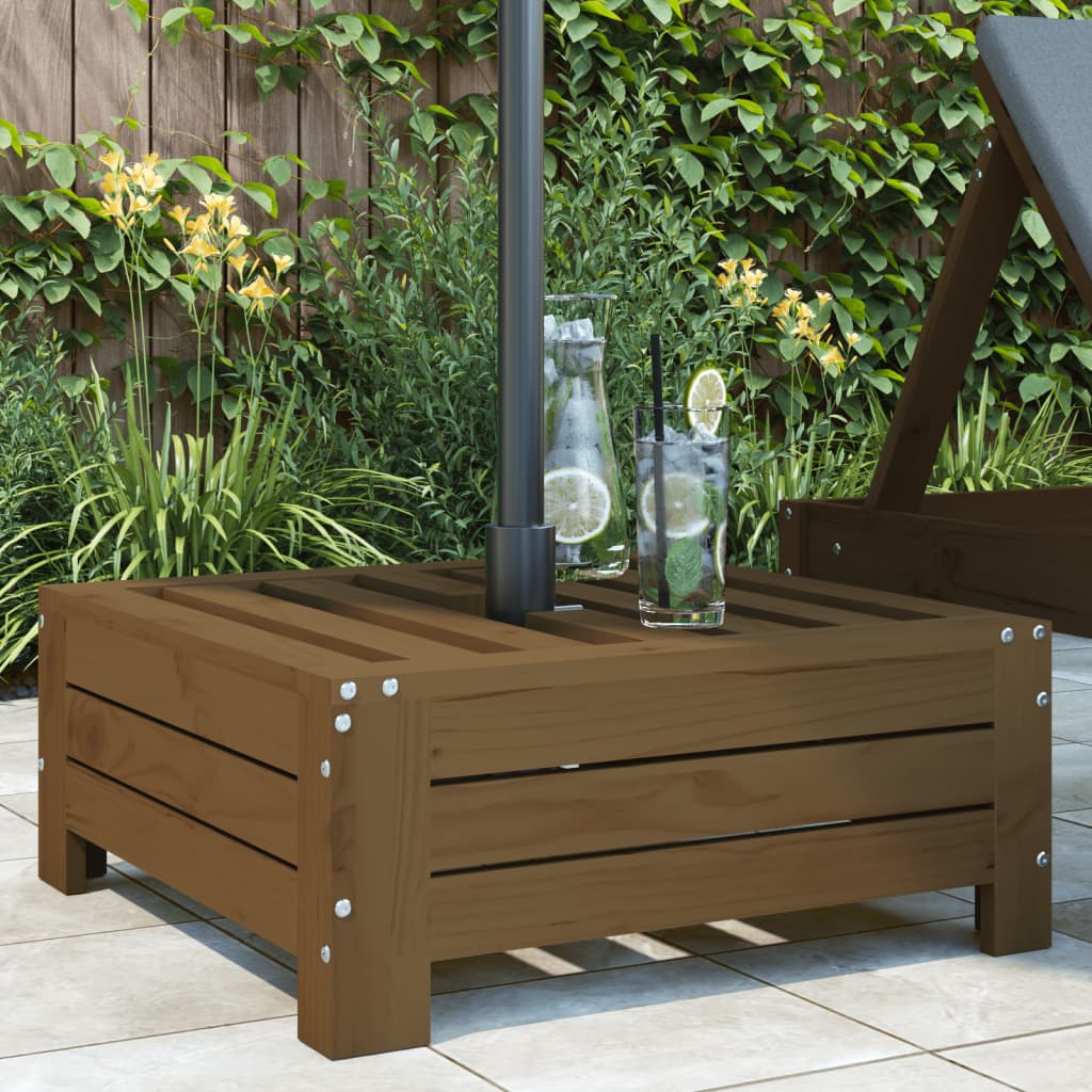 Parasol Base Cover Honey Brown Solid Wood Pine - Merlin Deals