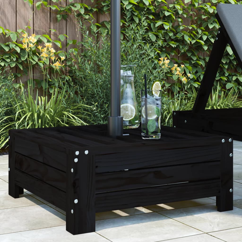 Parasol Base Cover Black Solid Wood Pine - Brittle & Co