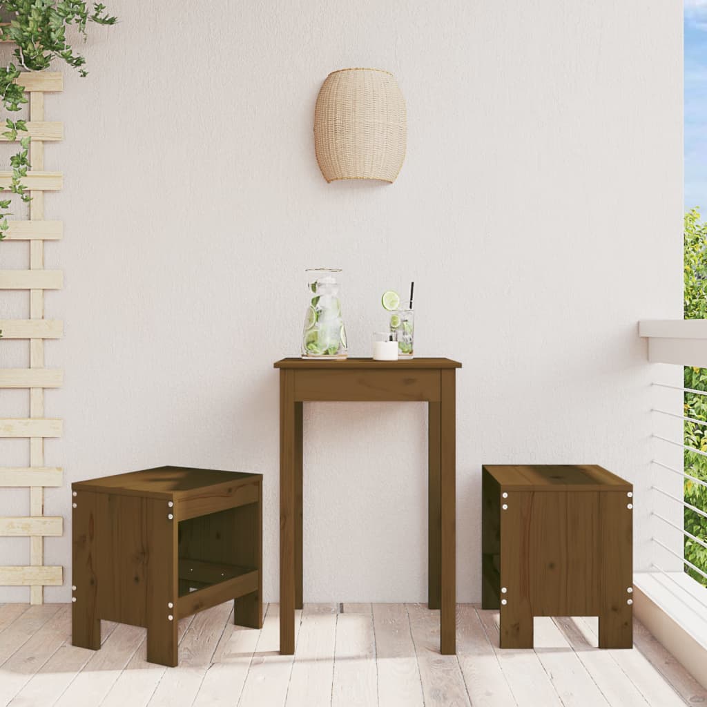 Garden Stools 2 pcs Honey Brown 40x36x45 cm Solid Wood Pine - Unbeatable Bargains