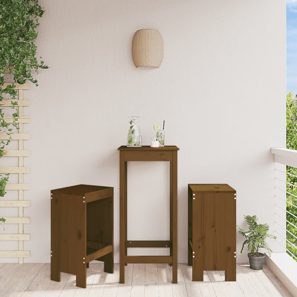 Bar Stools 2 pcs Honey Brown 40x36x75 cm Solid Wood Pine - Merlin Deals
