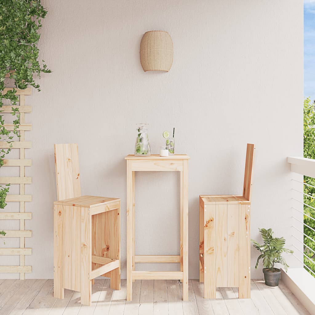 Bar Stools 2 pcs 40x42x120 cm Solid Wood Pine - Millennium Furniture