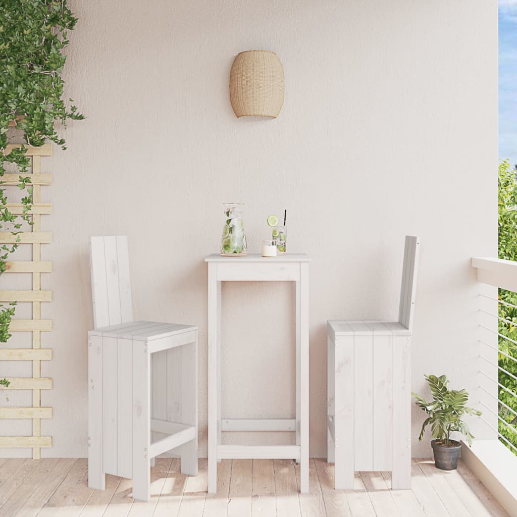 Bar Stools 2 pcs White 40x42x120 cm Solid Wood Pine - R and M Furniture