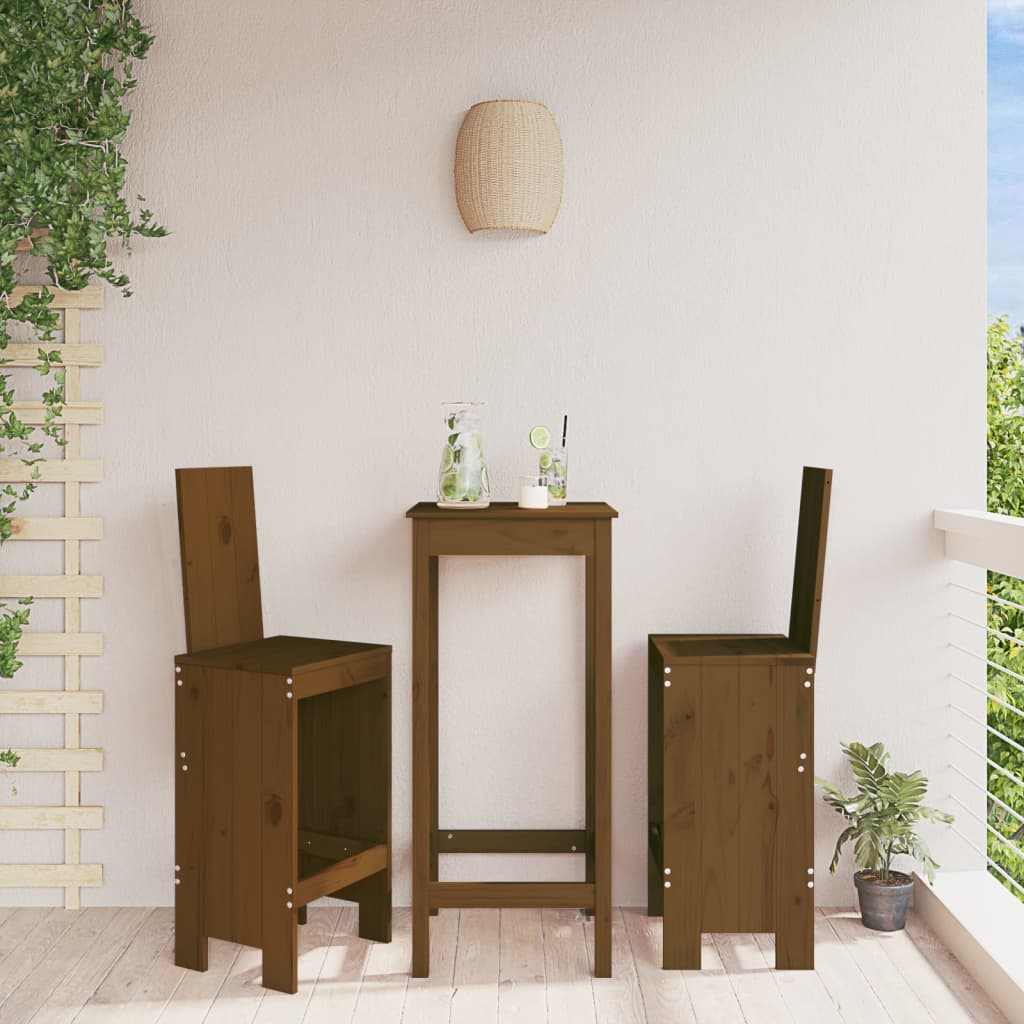 Bar Stools 2 pcs Honey Brown 40x42x120 cm Solid Wood Pine - Unbeatable Bargains