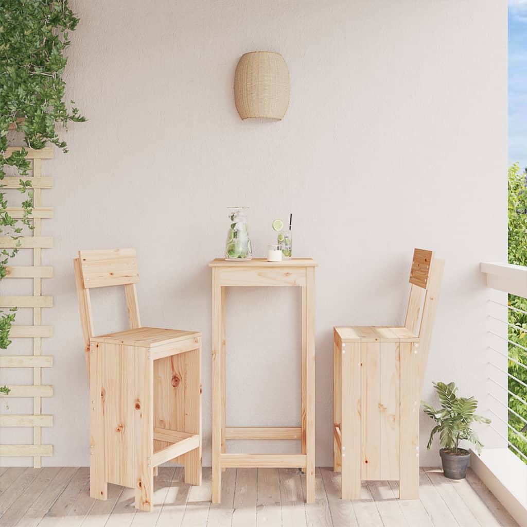 Bar Stools 2 pcs 40x48.5x115.5 cm Solid Wood Pine - Millennium Furniture