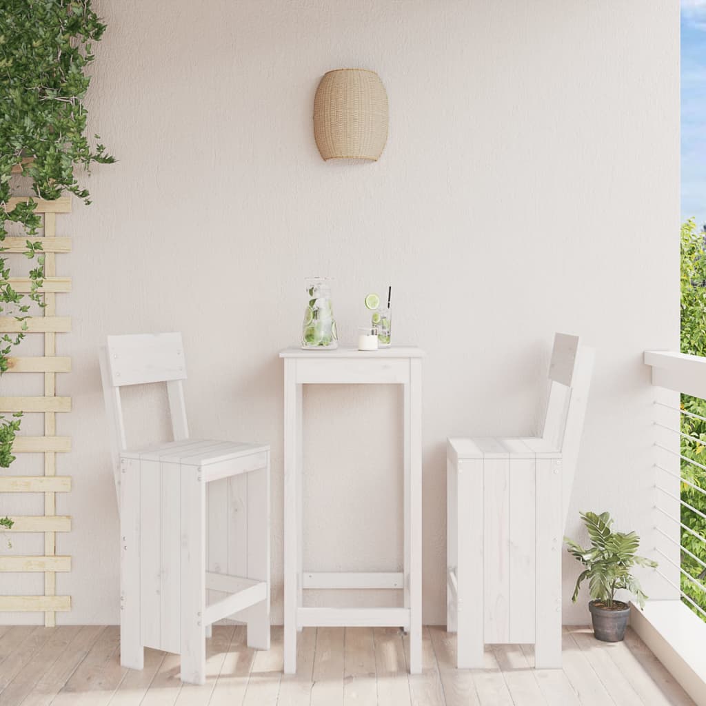 Bar Stools 2 pcs White 40x48.5x115.5 cm Solid Wood Pine - Merlin Deals