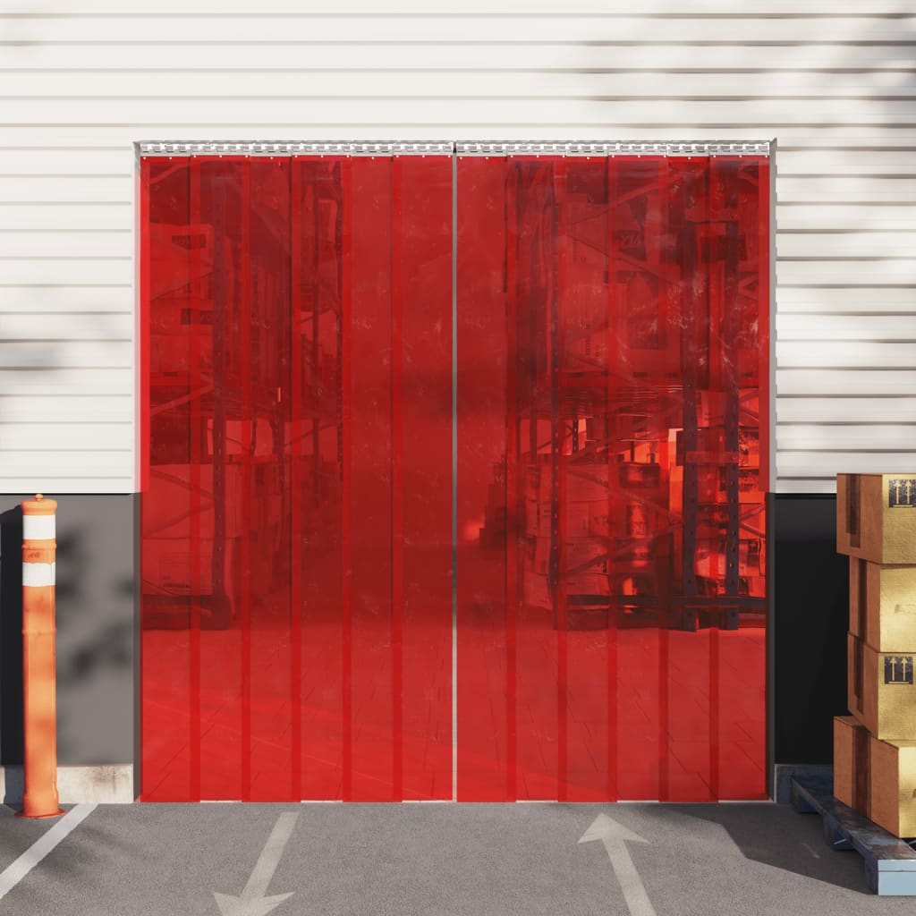 Door Curtain Red 300 mmx2.6 mm 25 m PVC - Sid & Sam
