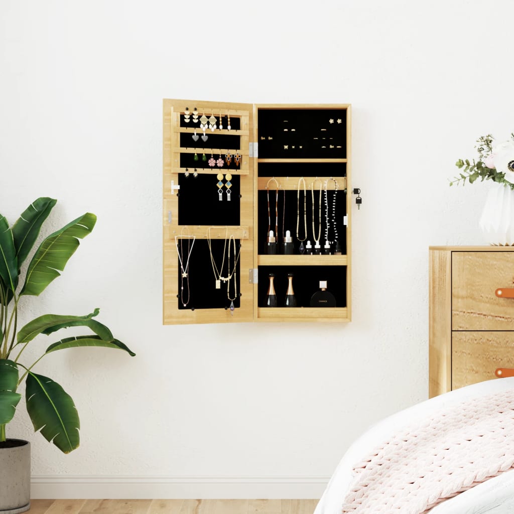 Mirror Jewellery Cabinet Wall Mounted 30x8.5x67cm - Millennium Furniture