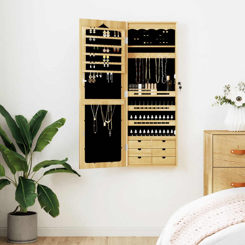 Mirror Jewellery Cabinet Wall Mounted 37.5x10x106cm - Tyrell & Tyrell
